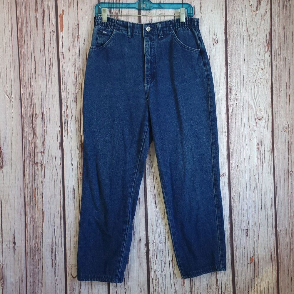Lee Women 80s VTG Blue Medium Wash High Rise Straight Leg USA Jeans Pockets 12